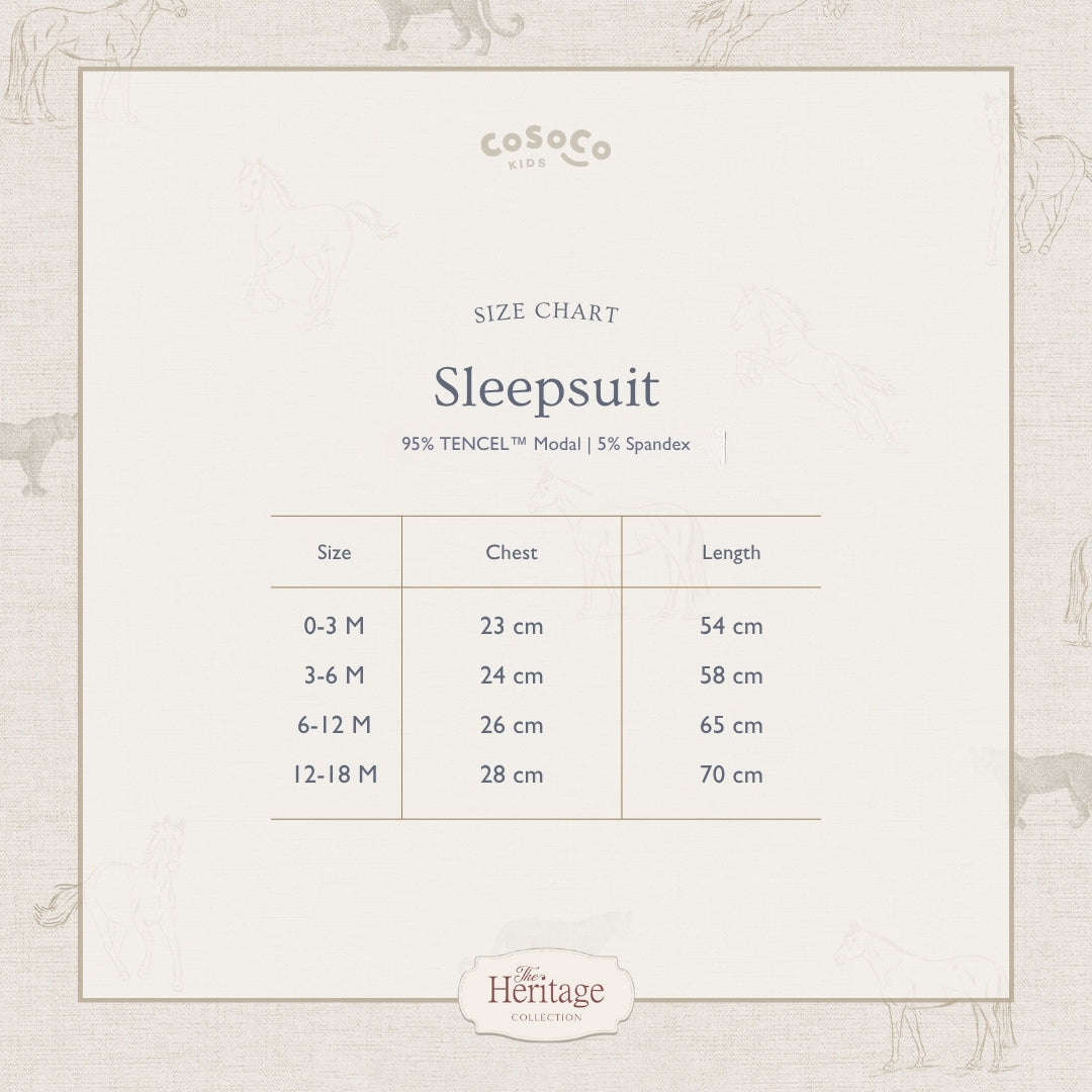 Sleepsuit in Equestrian Toile