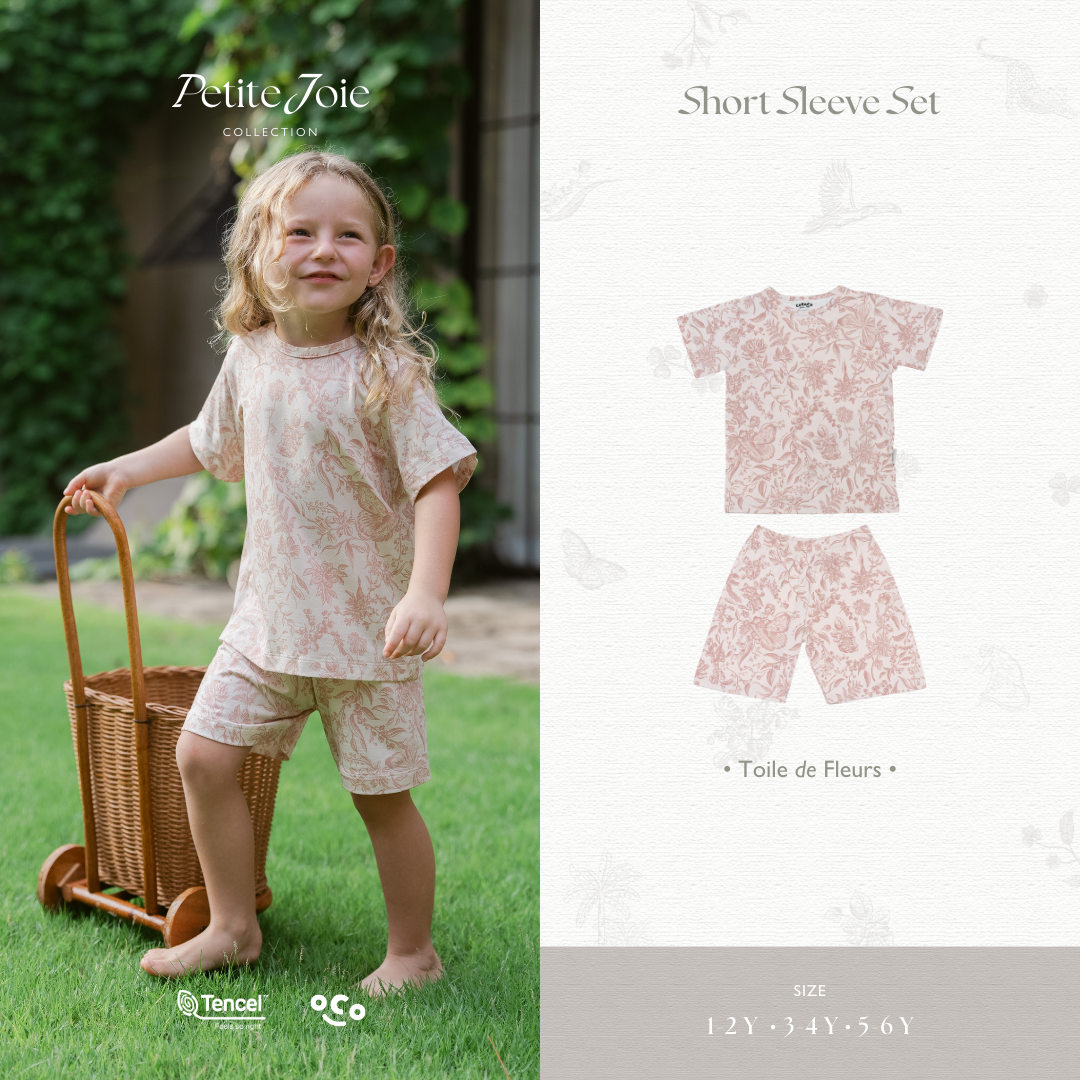Short Sleeve Set in Toile de Fleurs