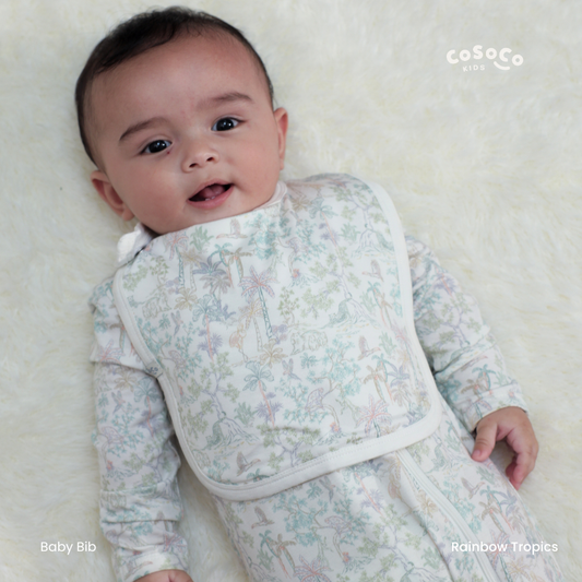 Baby Bib in Rainbow Tropics