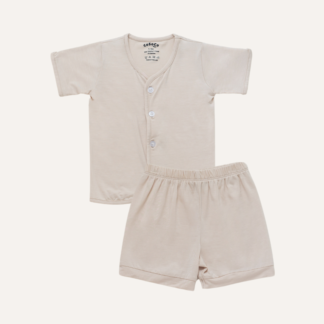 Baby Button Set in Moonlight Beige
