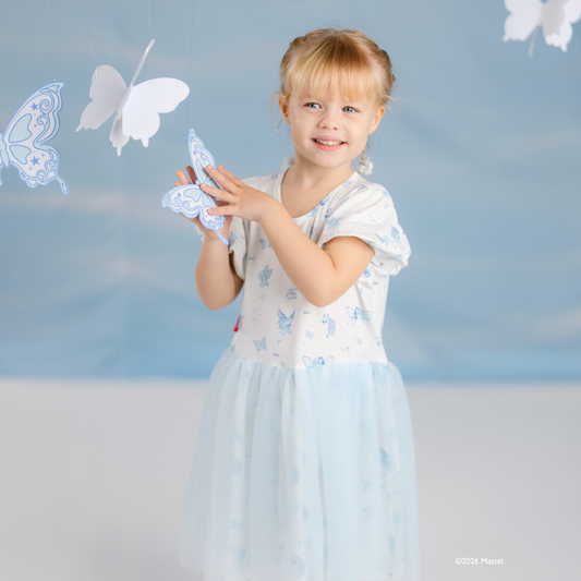 Barbie Puff Sleeve Tulle Dress in Pixie Wish