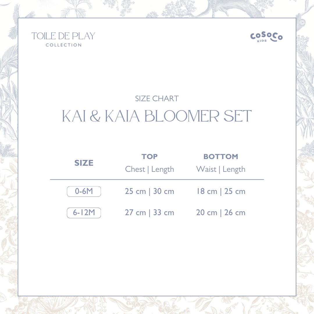 Kaia Baby Bloomer Set in Beige Toile de Fleur