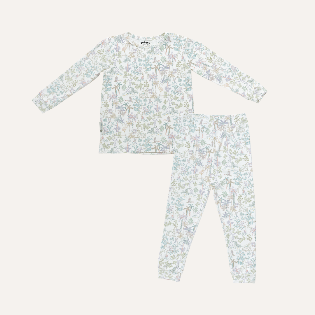 Kids Pajama Set in Rainbow Tropics