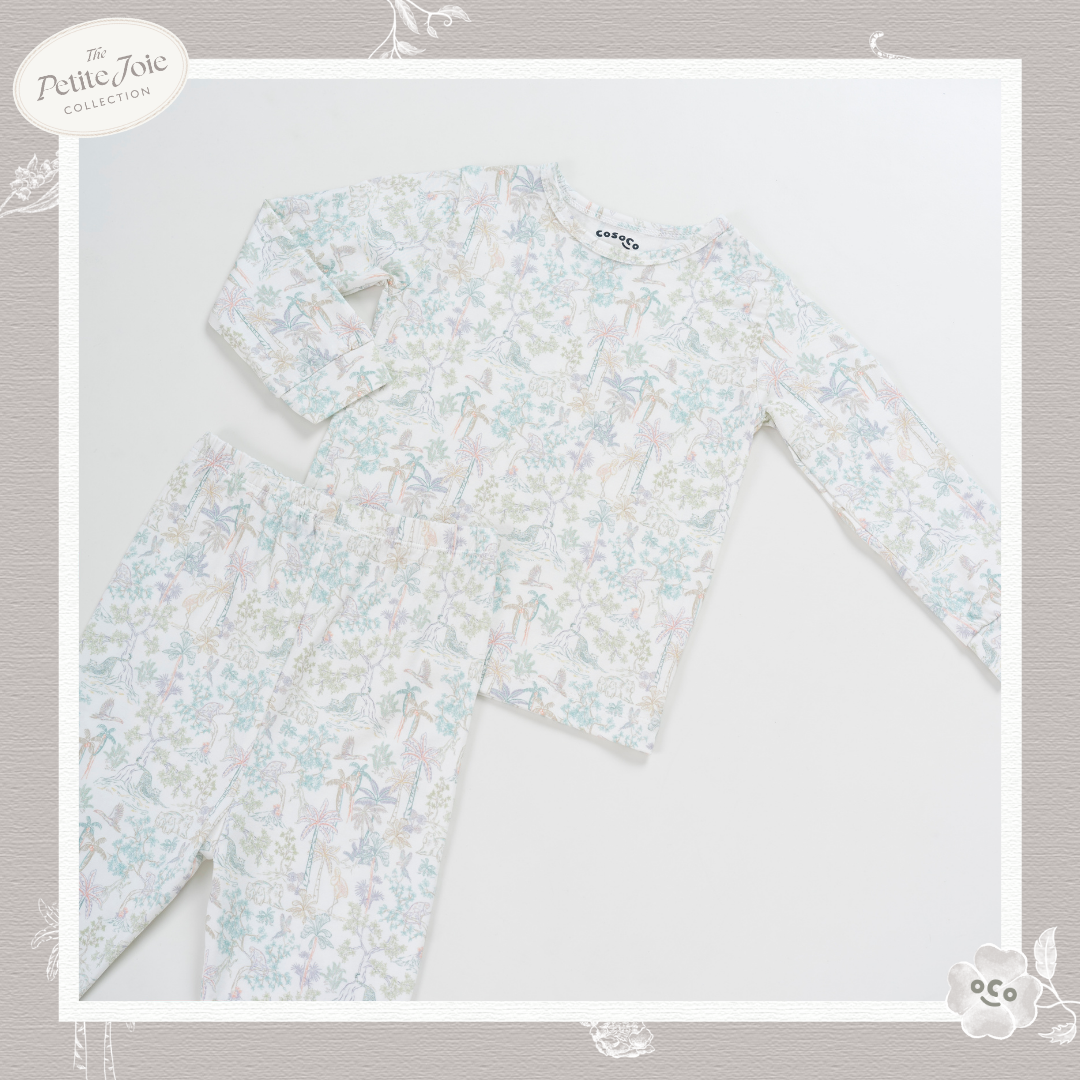 Kids Pajama Set in Rainbow Tropics