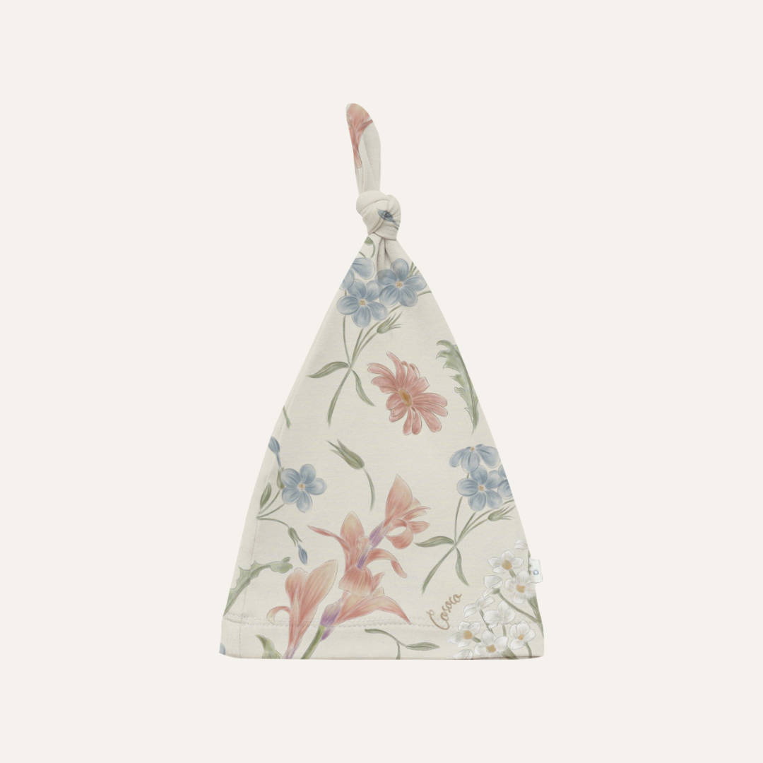 Knotted Hat in Fall Floral