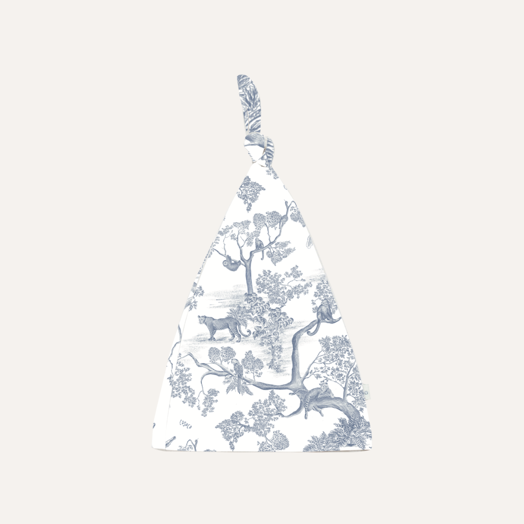 Knotted Hat in Jungle Toile