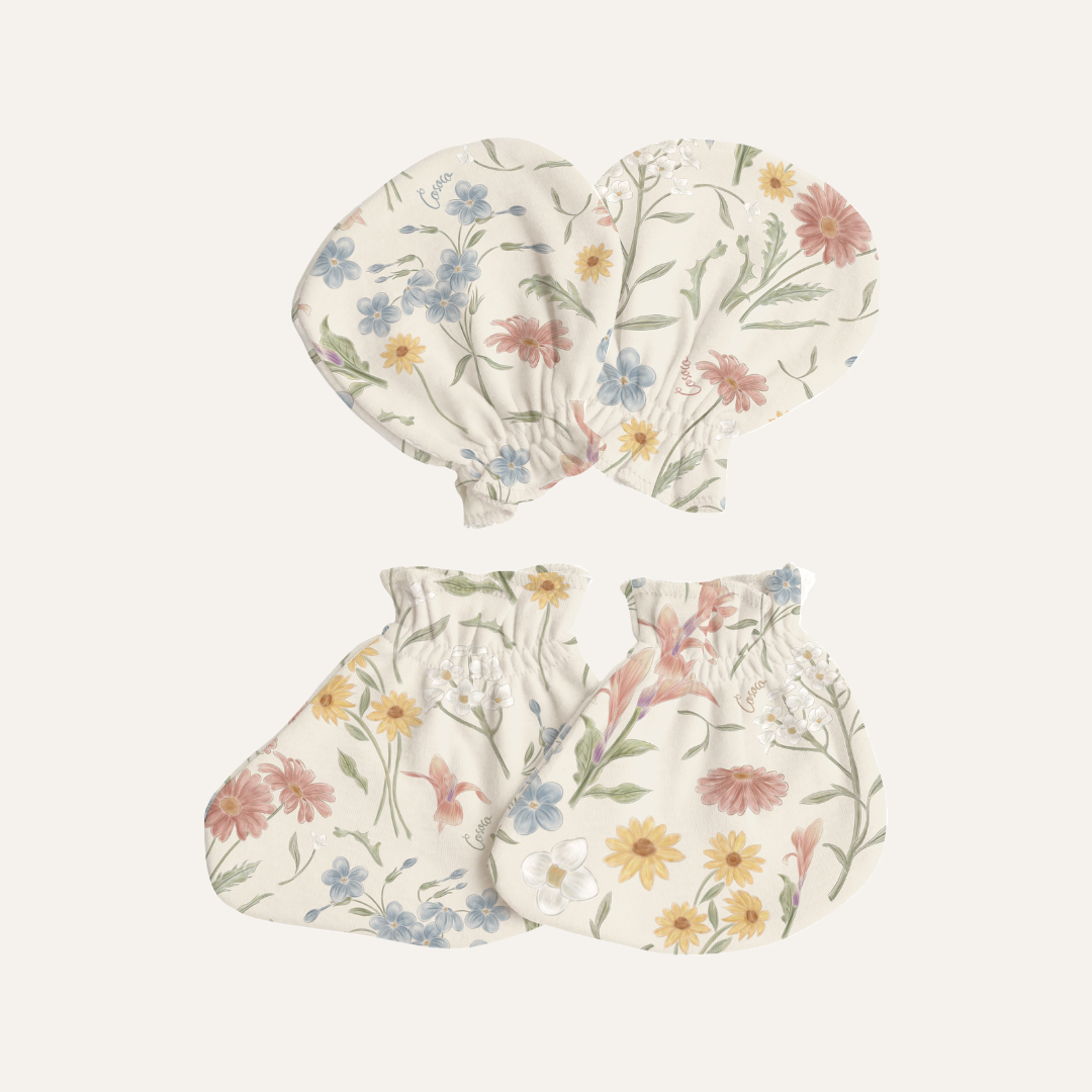 Mittens & Booties in Fall Floral