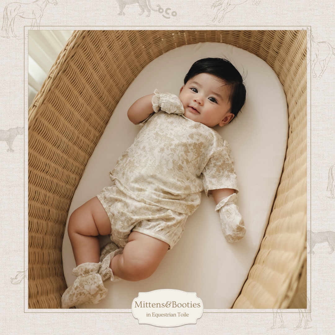 Mittens & Booties in Equestrian Toile