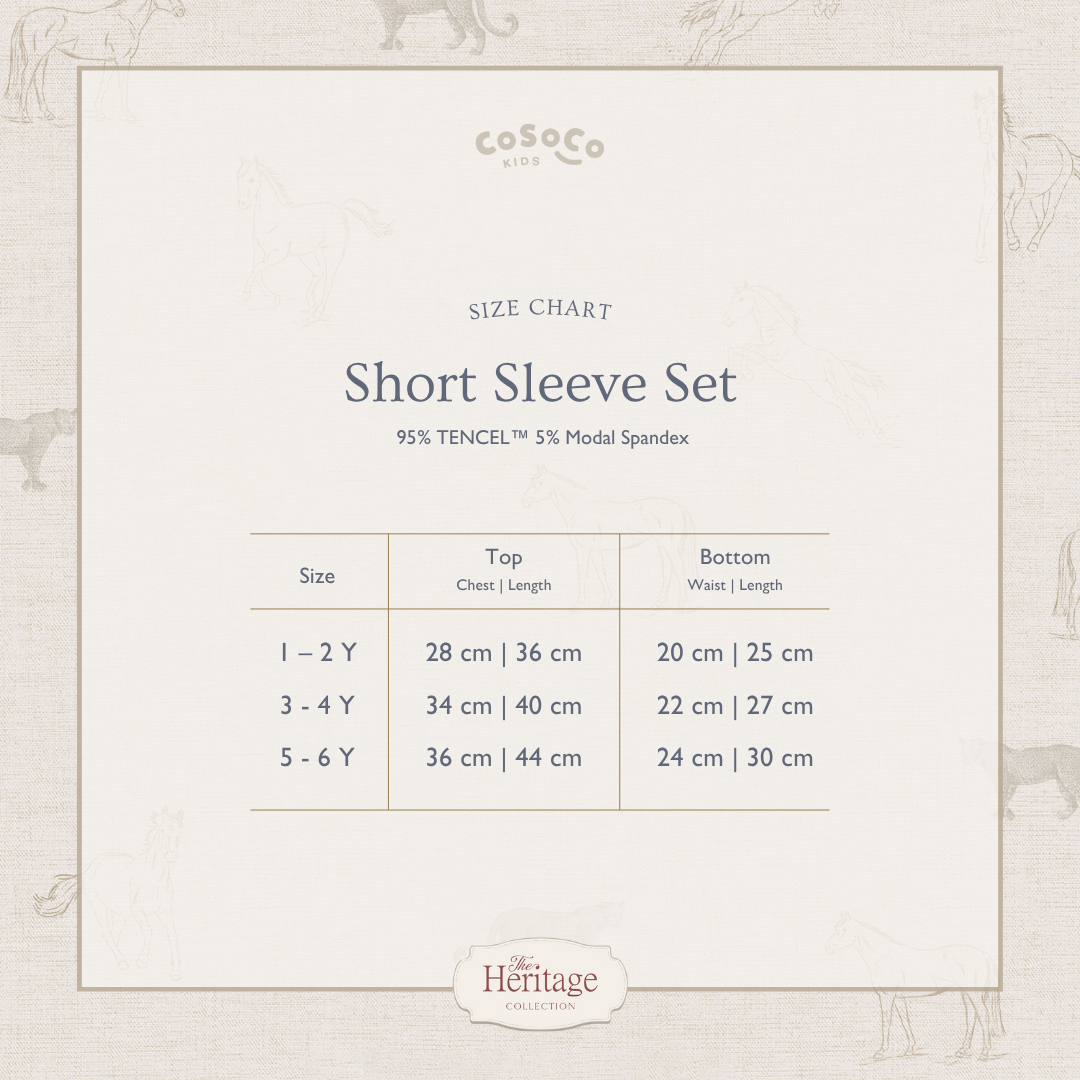 Short Sleeve Set in Equestrian Toile