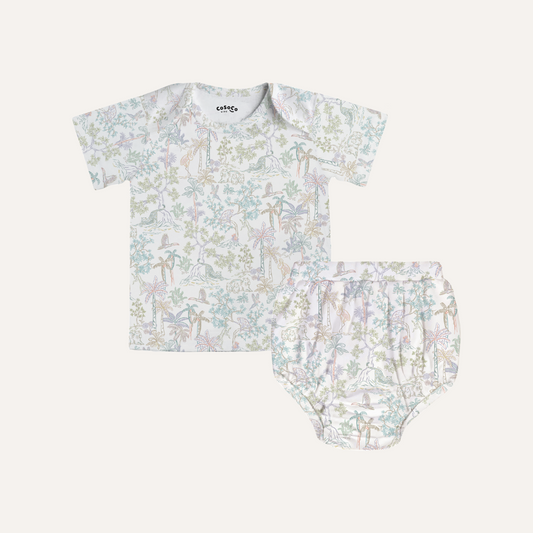 Baby Bloomer Set in Rainbow Tropics