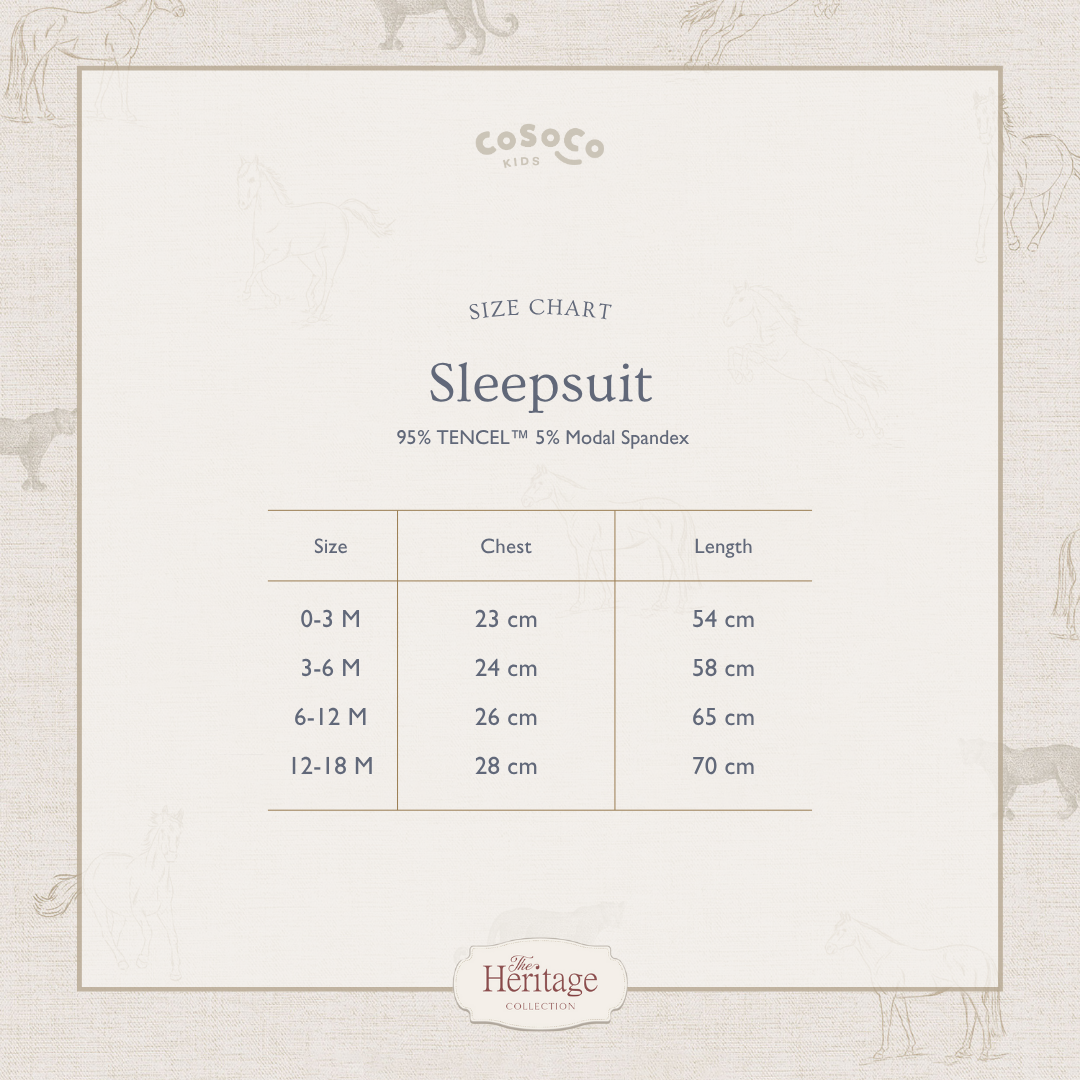 Sleepsuit in Equestrian Toile