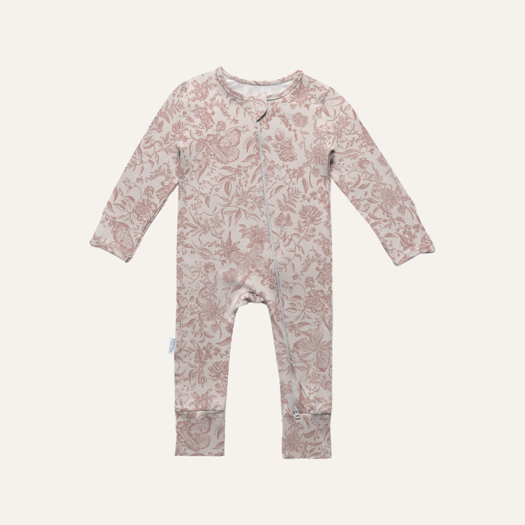 Baby Sleepsuit in Toile De Fleurs