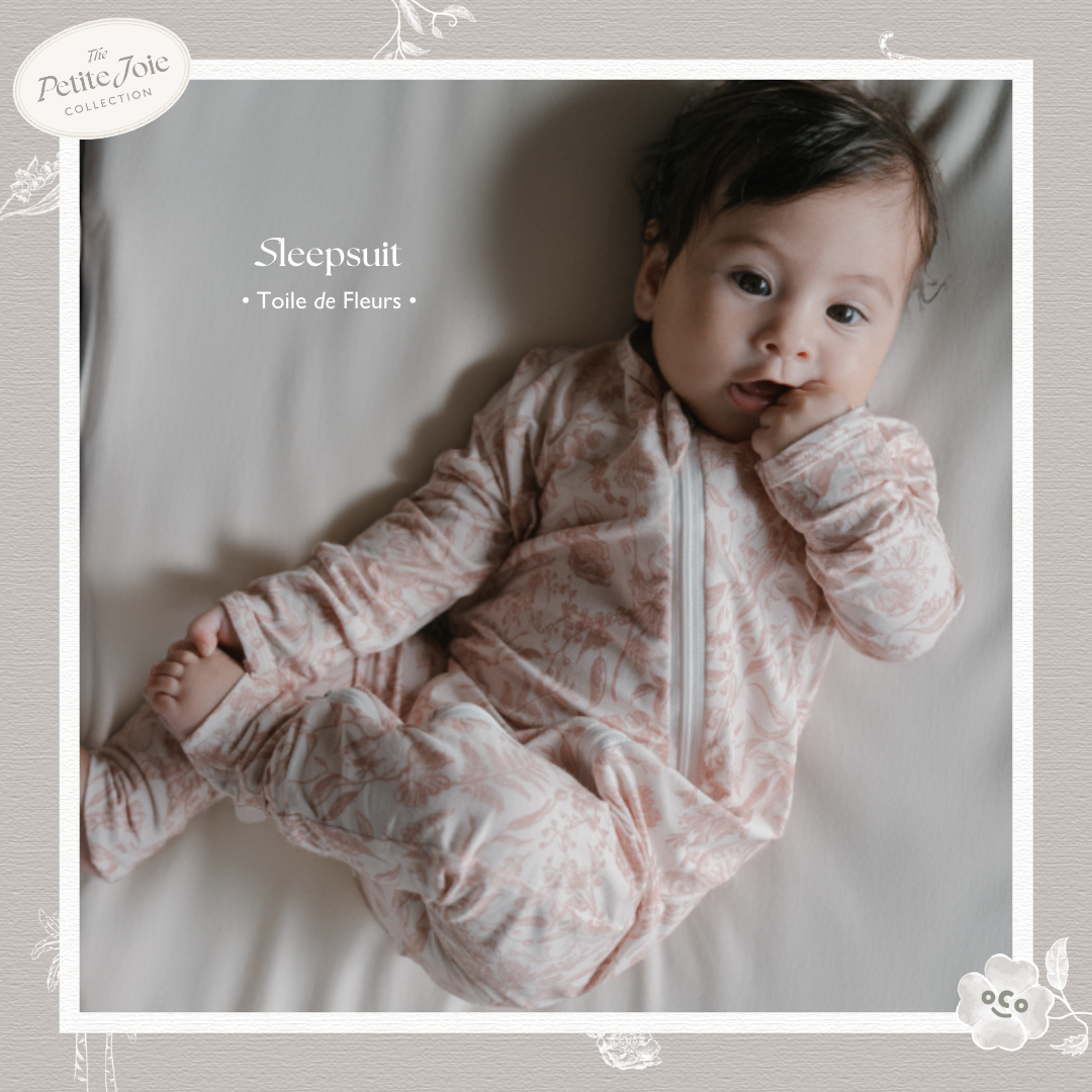 Baby Sleepsuit in Toile De Fleurs