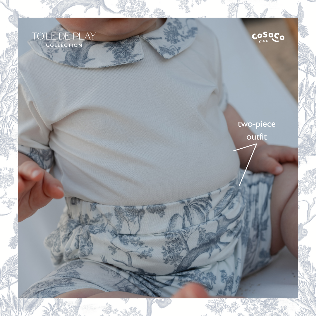 Kai & Kaia Baby Bloomer Set in - Toile de Play Collection - TENCEL™ | Cosoco Kids
