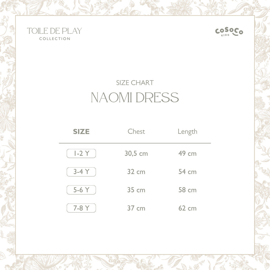 Naomi Dress in Beige Toile de Fleur