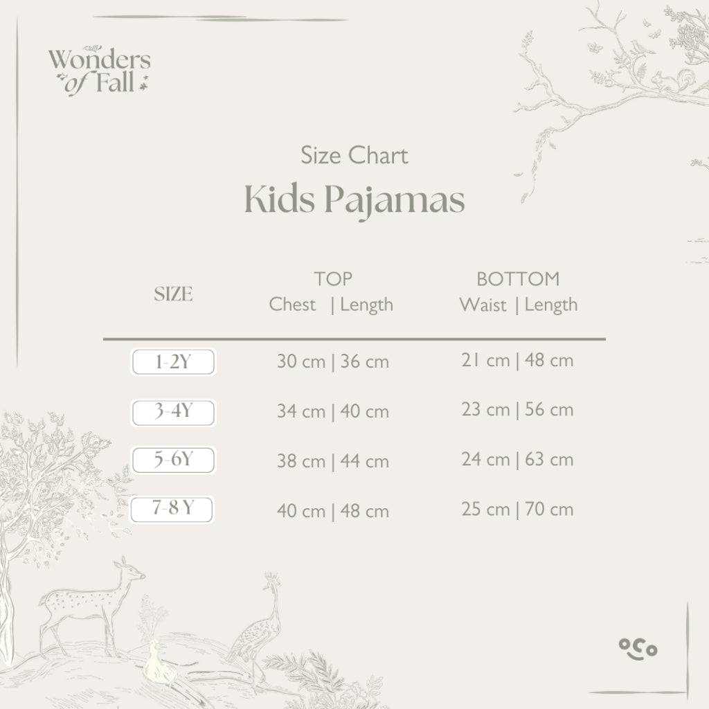 Kids Pajamas in Fall Floral