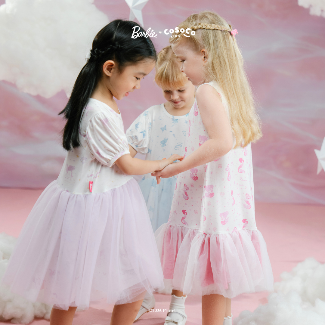 Barbie Puff Sleeve Tulle Dress in Unicorn Skies