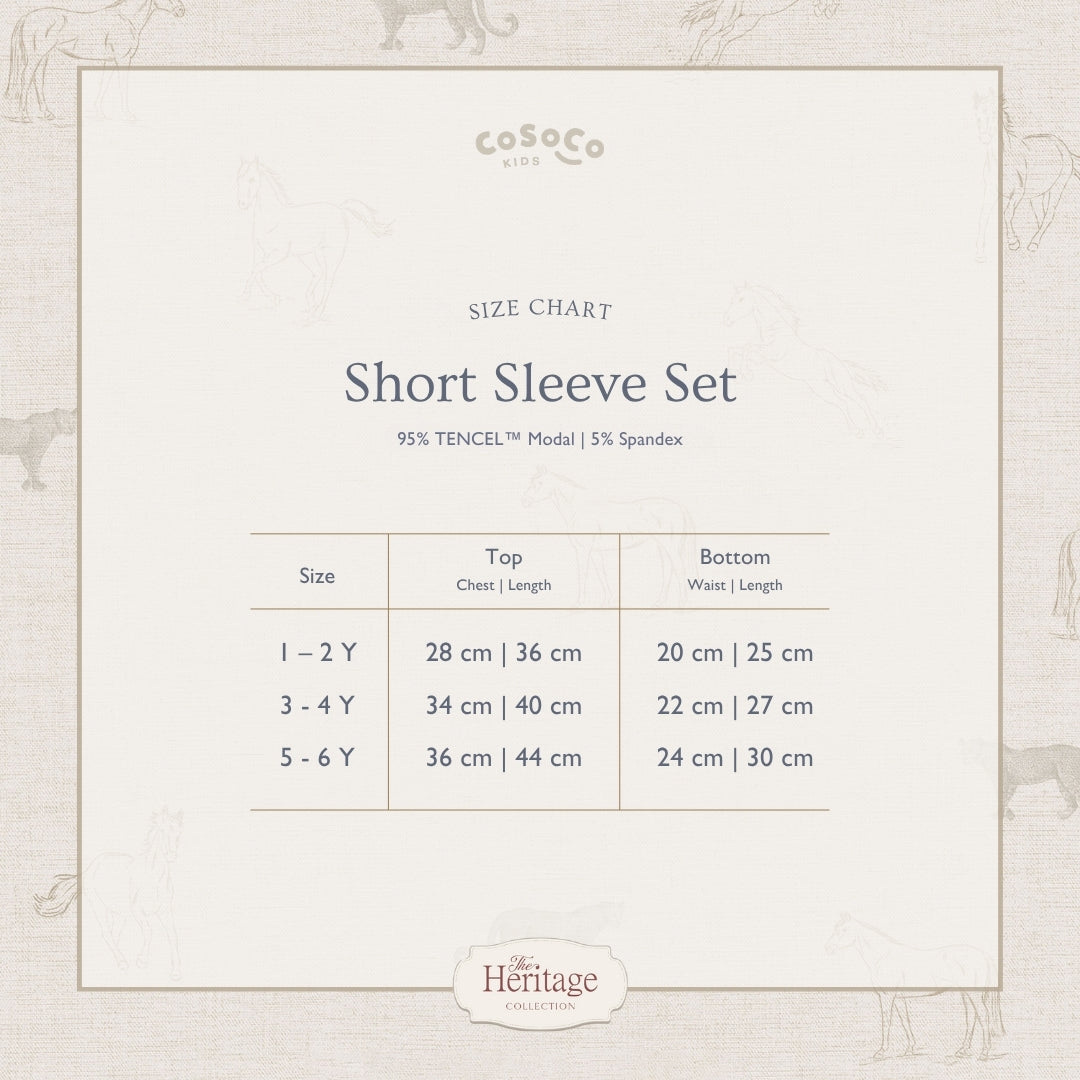 Short Sleeve Set in Equestrian Toile