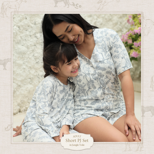 Adult Short PJ Set in Jungle Toile