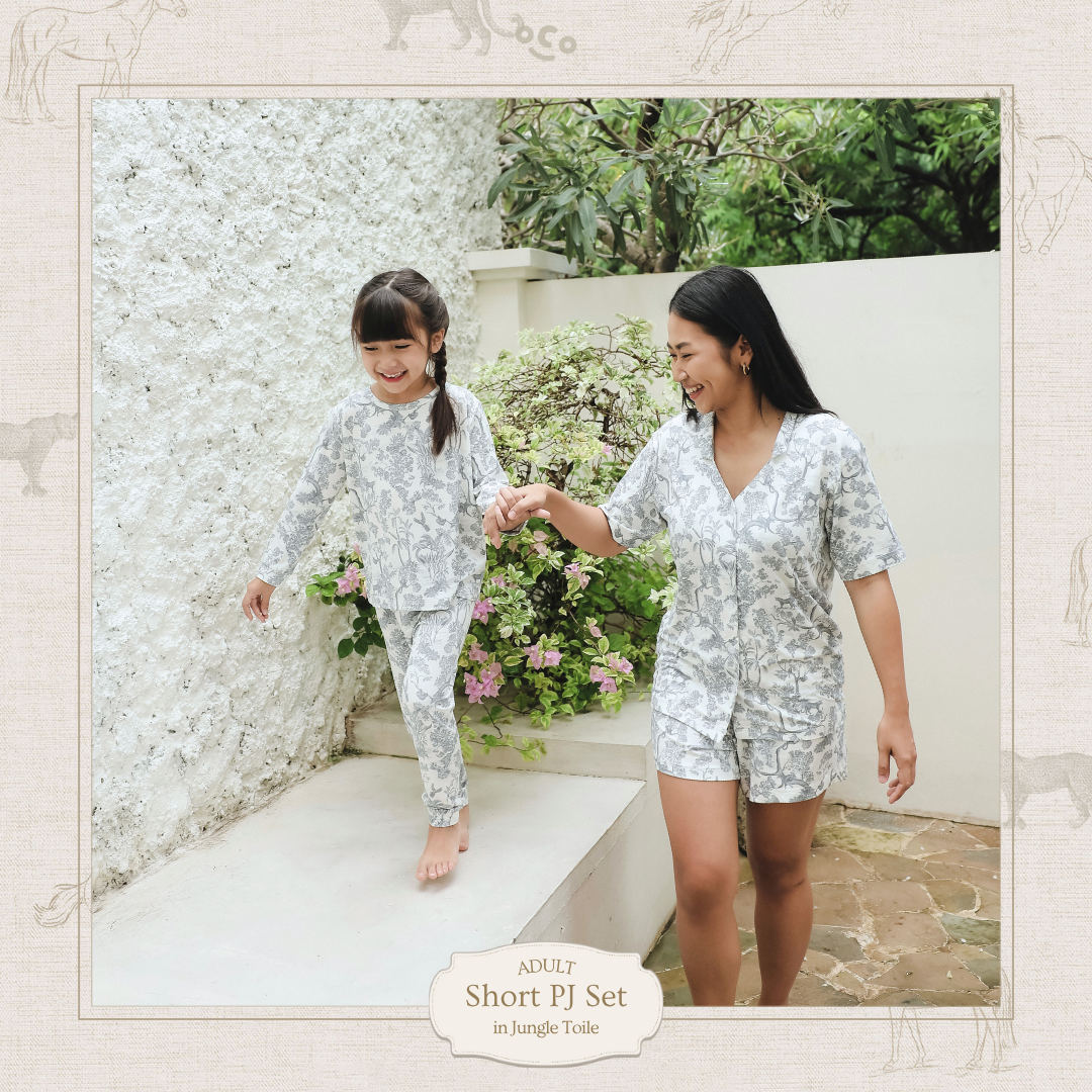 Adult Short PJ Set in Jungle Toile