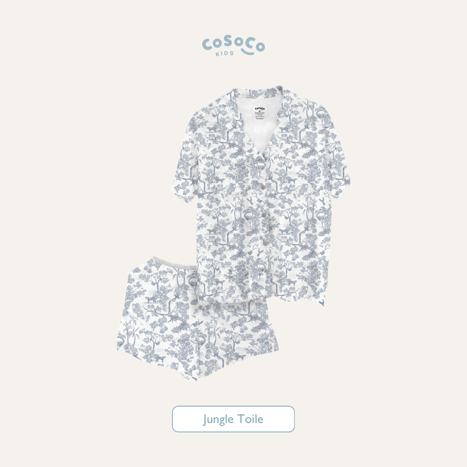 Adult Short PJ Set in Jungle Toile