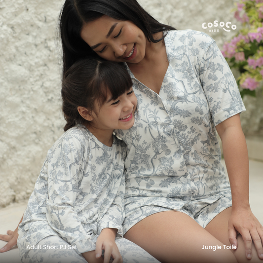 Adult Short PJ Set in Jungle Toile