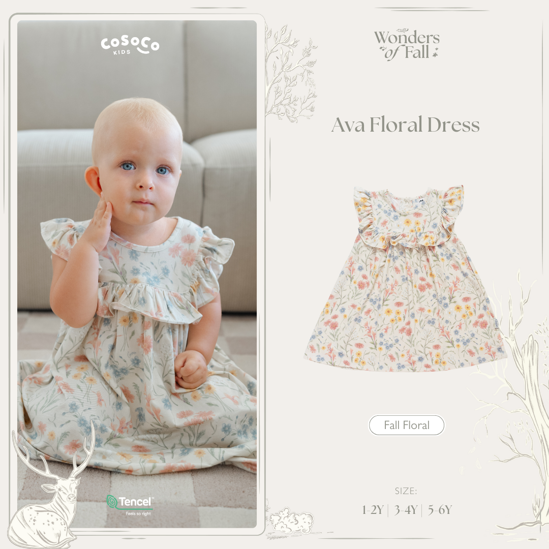 Ava Floral Dress in Fall Floral
