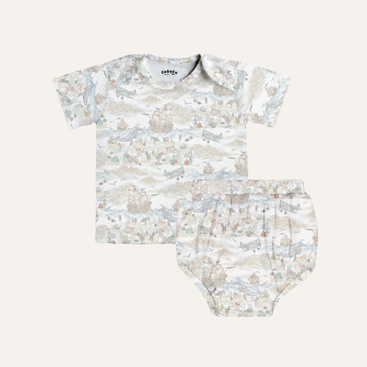 Baby Bloomer Set in Salt Air
