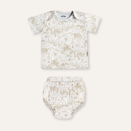 Baby Bloomer Set in Equestrian Toile