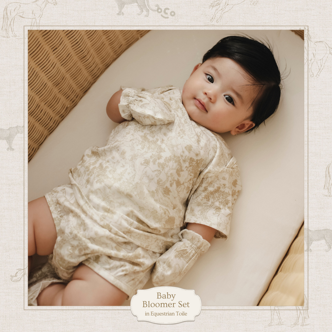 Baby Bloomer Set in Equestrian Toile