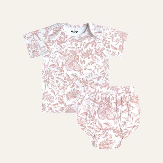 Baby Bloomer Set in Toile De Fleurs