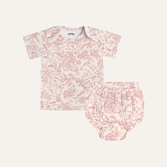 Baby Bloomer Set in Toile De Fleurs