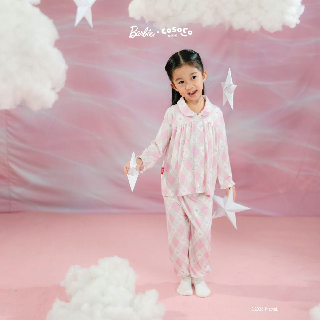 Barbie Collared Pajamas in Iconic Diamond