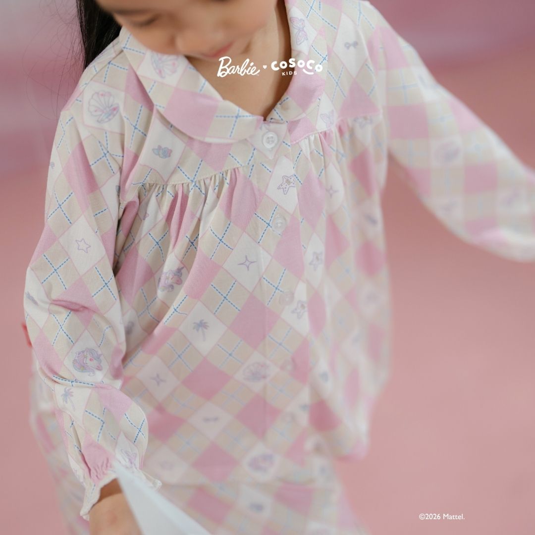 Barbie Collared Pajamas in Iconic Diamond