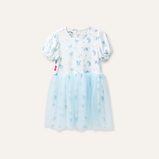 Barbie Puff Sleeve Tulle Dress in Pixie Wish