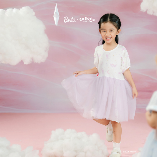 Barbie Puff Sleeve Tulle Dress in Unicorn Skies