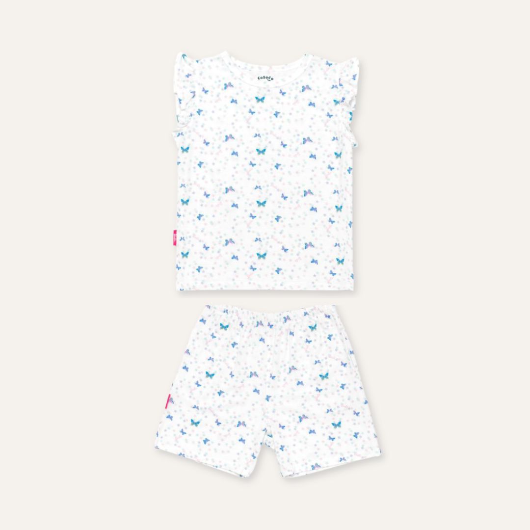 Barbie Ruffle Shorts Set in Cosmic Butterflies