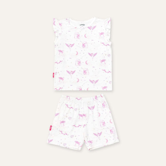 Barbie Ruffle Shorts Set in Unicorn Skies