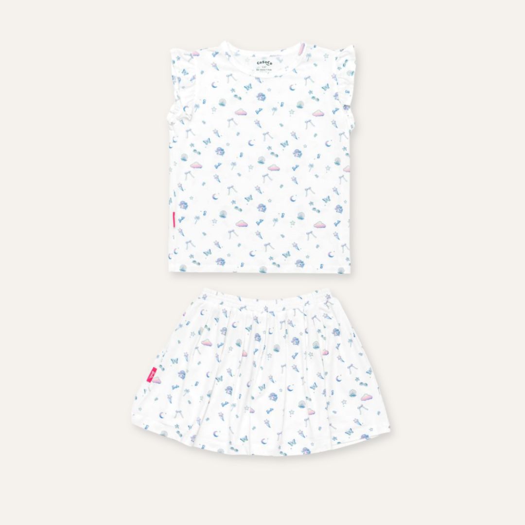 Barbie Ruffle Skort Set in Rainbow Dreams