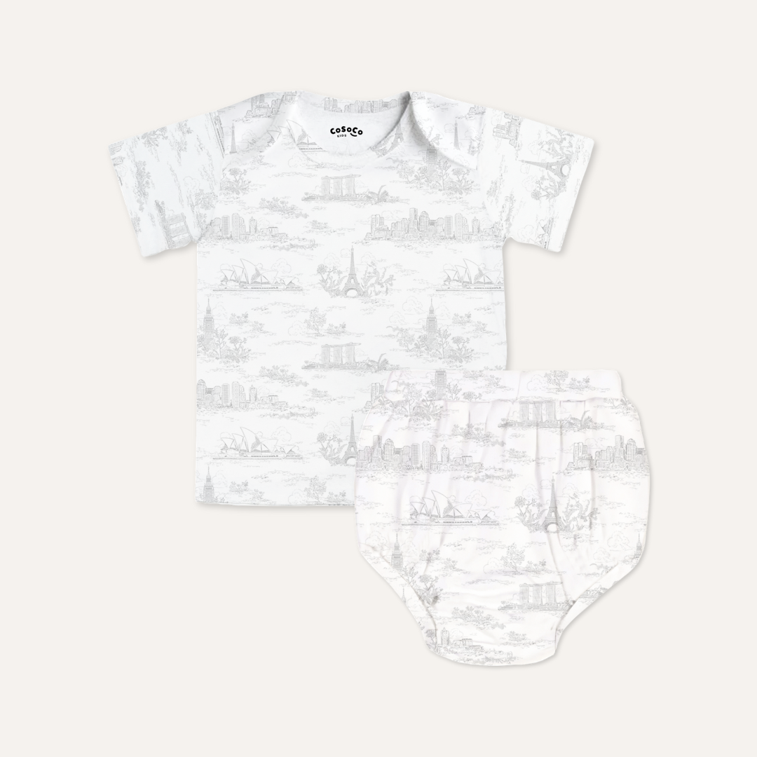 Baby Bloomer Set in City Grey