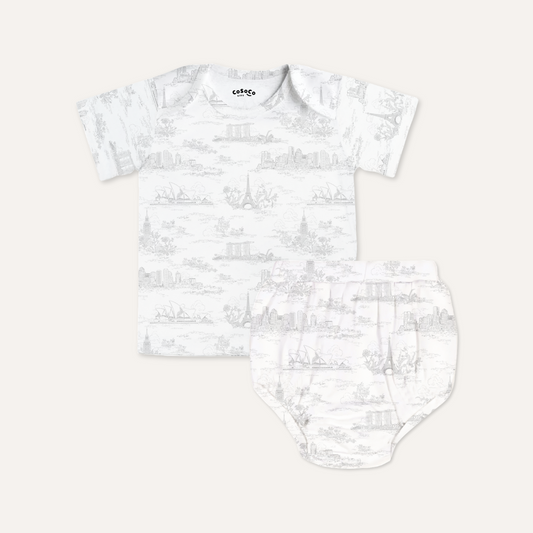 Baby Bloomer Set in City Grey