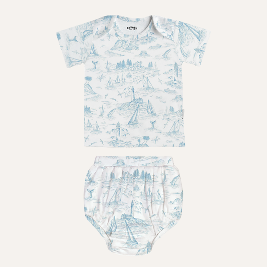 Baby Bloomer Set in Coastal Blue