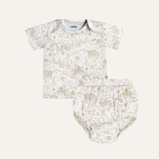 Baby Bloomer Set in Equestrian Toile