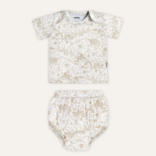 Baby Bloomer Set in Equestrian Toile