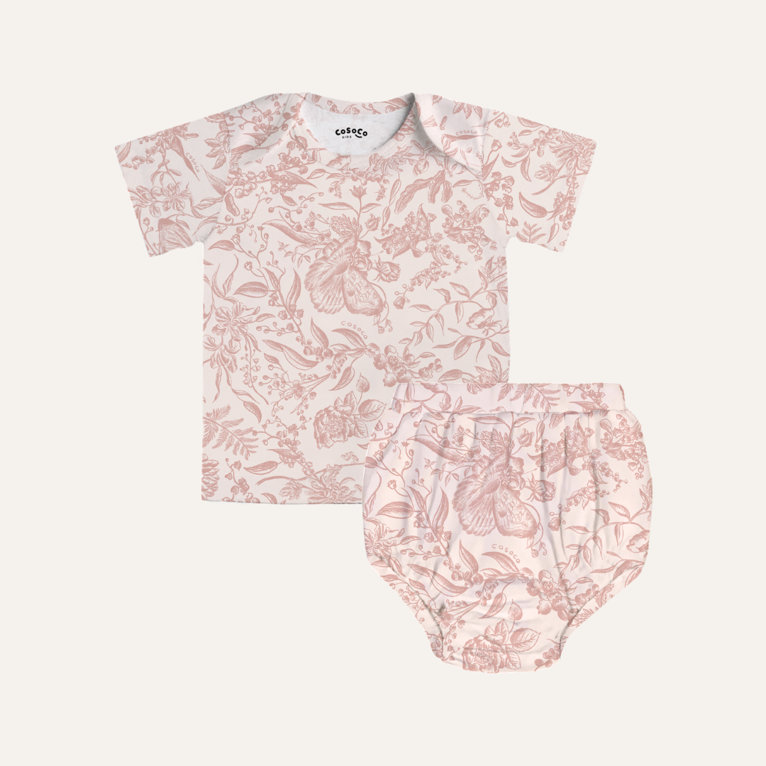 Baby Bloomer Set in Toile De Fleurs