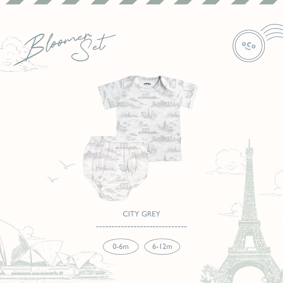 Baby Bloomer Set in City Grey