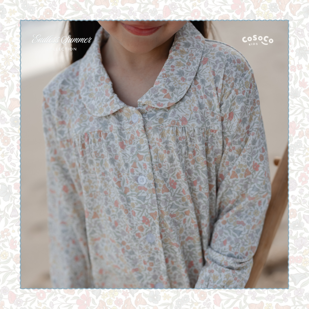 Collared Pajamas in Everbloom