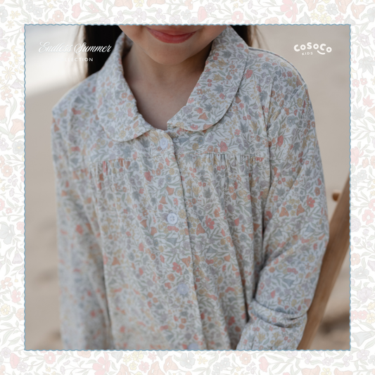 Collared Pajamas in Everbloom