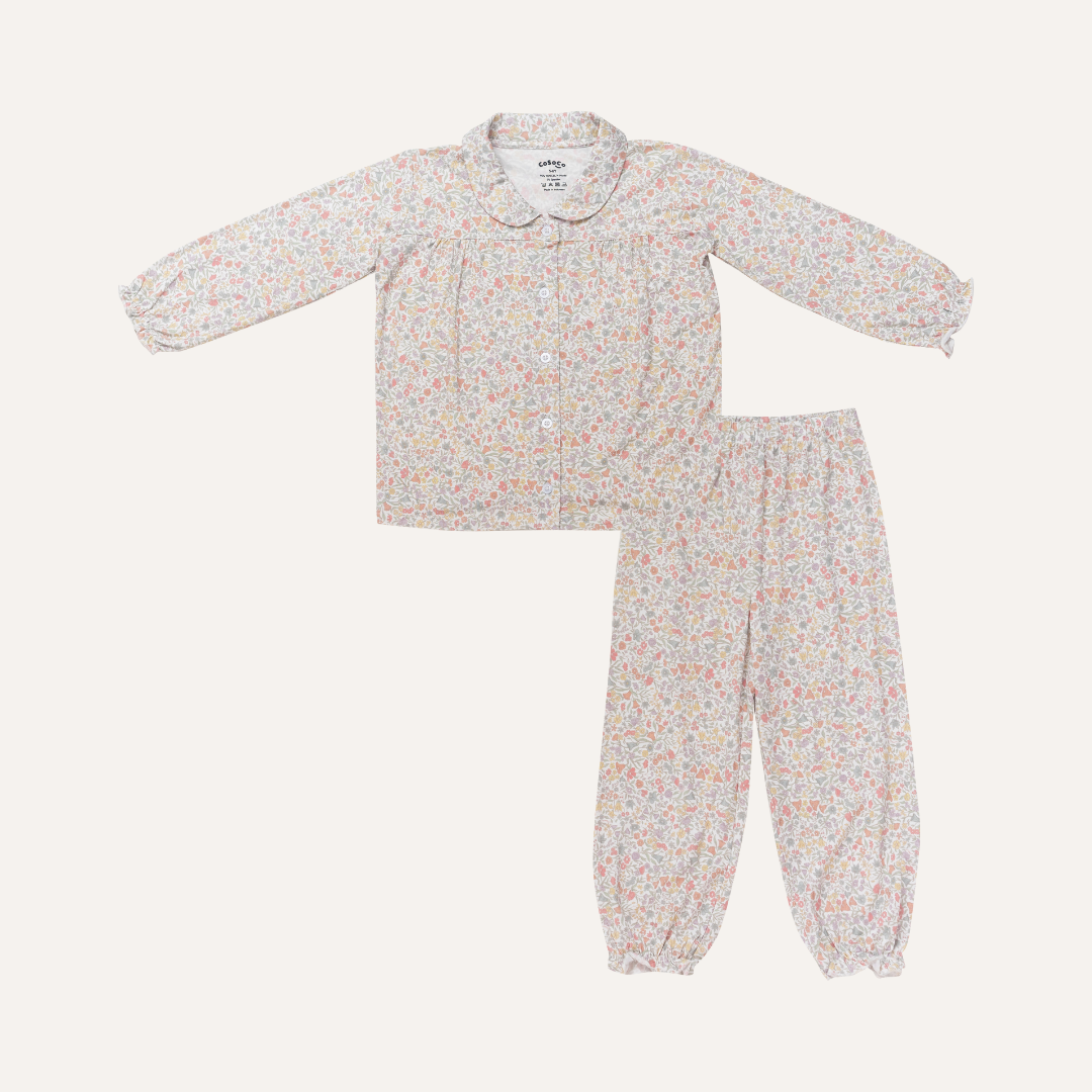 Collared Pajamas in Everbloom