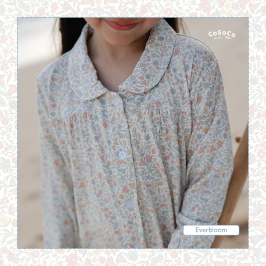 Collared Pajamas in Everbloom